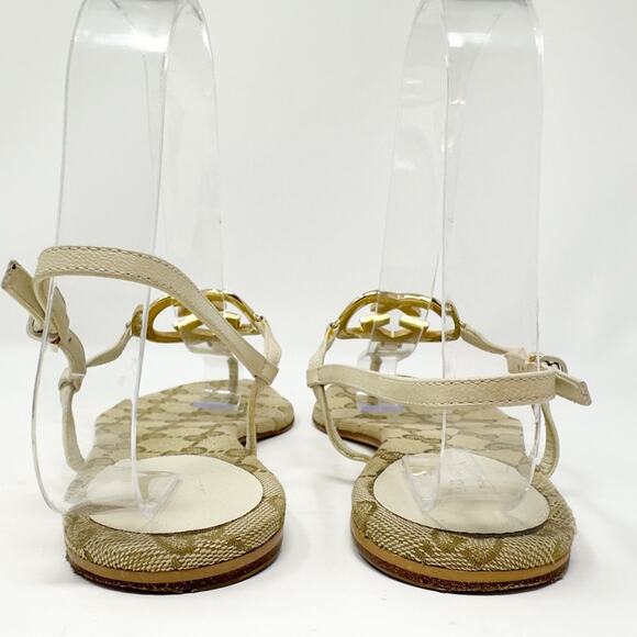 Gucci Double G Heart Monogram Thong Flat Sandals - Picture 5 of 11